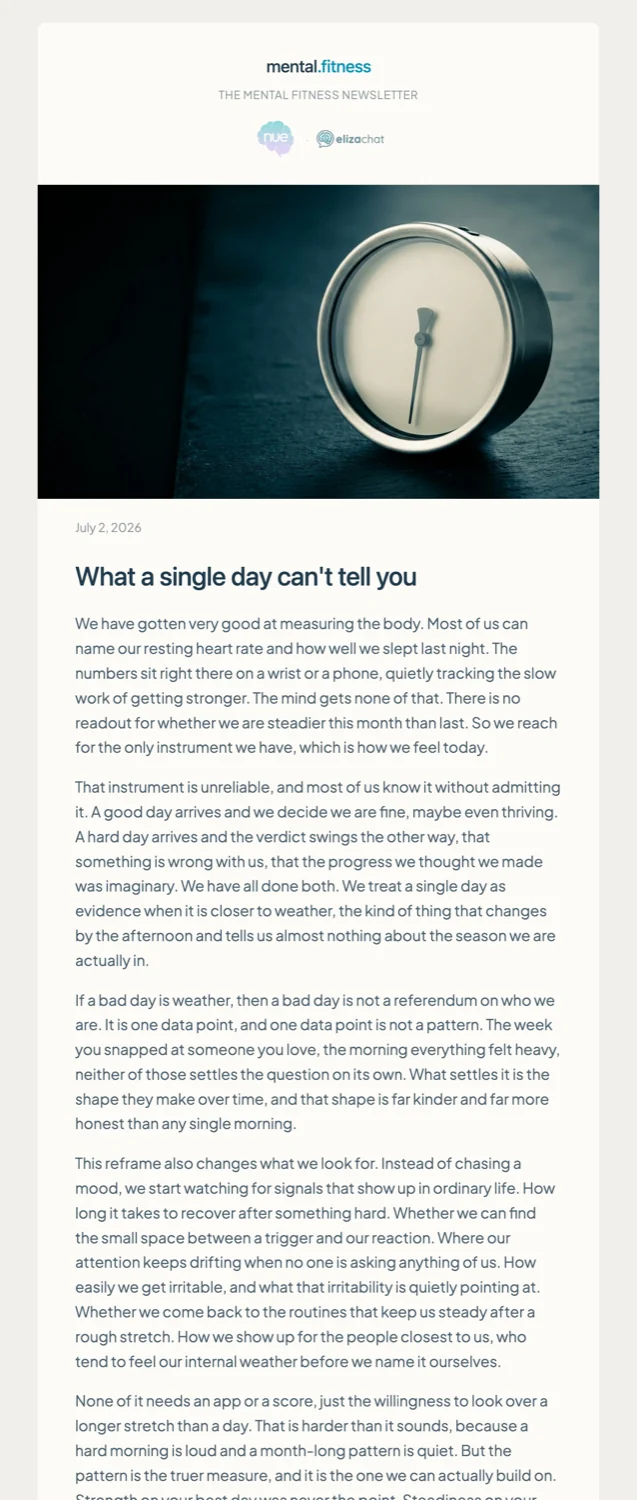 Mental Fitness weekly newsletter